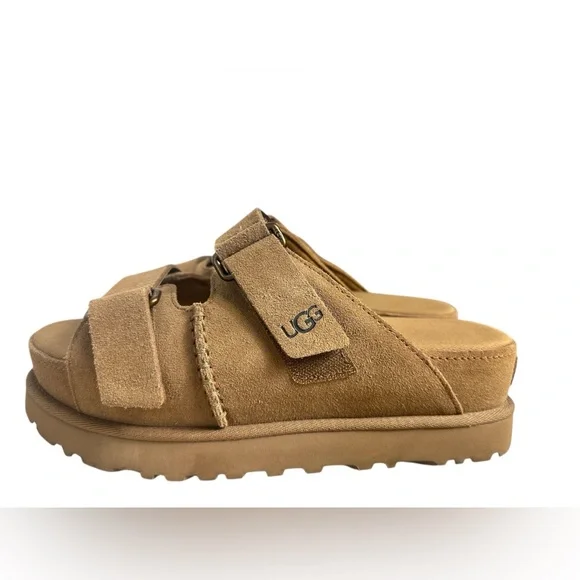 UGG Goldenstar Hi Slide Sand Platform Sandal Women's US size 9 - Picture 1 of 9